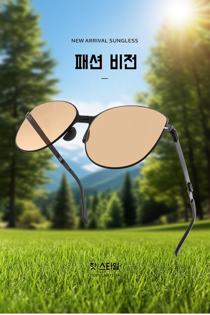 여성 얇은 접이식 그라데이션 선글라스 전면 이미지