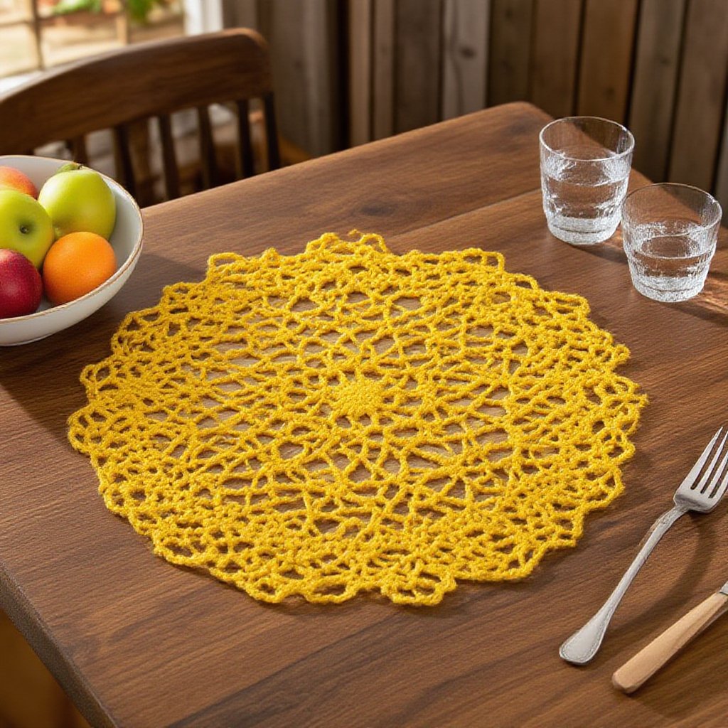 원형 단열 쿠션을 수작업으로 짜다