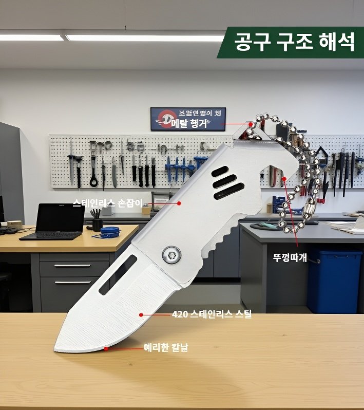 미니 휴대용 다용도 접이식 칼 전체 모습