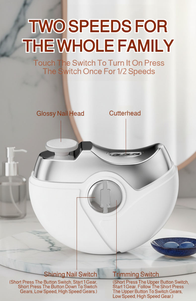 Precise nail shaping with electric nail grinder