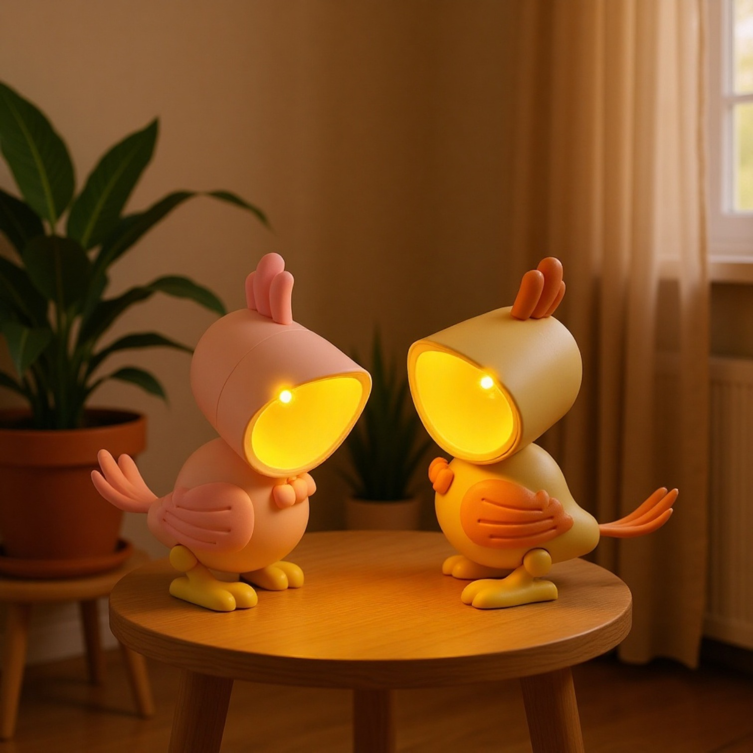 鳥のナイトライト、漫画のオウム、かわいい装飾品、小さなテーブルランプ、子供の誕生日の小さなギフト、磁気ナイトライト装飾品