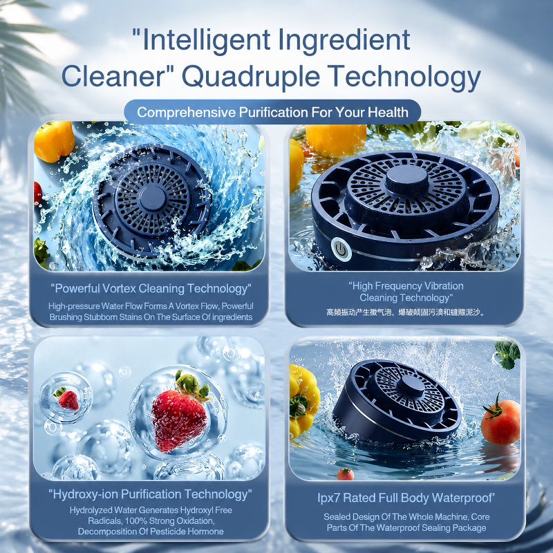 Wireless Ultrasonic Fruit and Vegetable Cleaner for Home Use