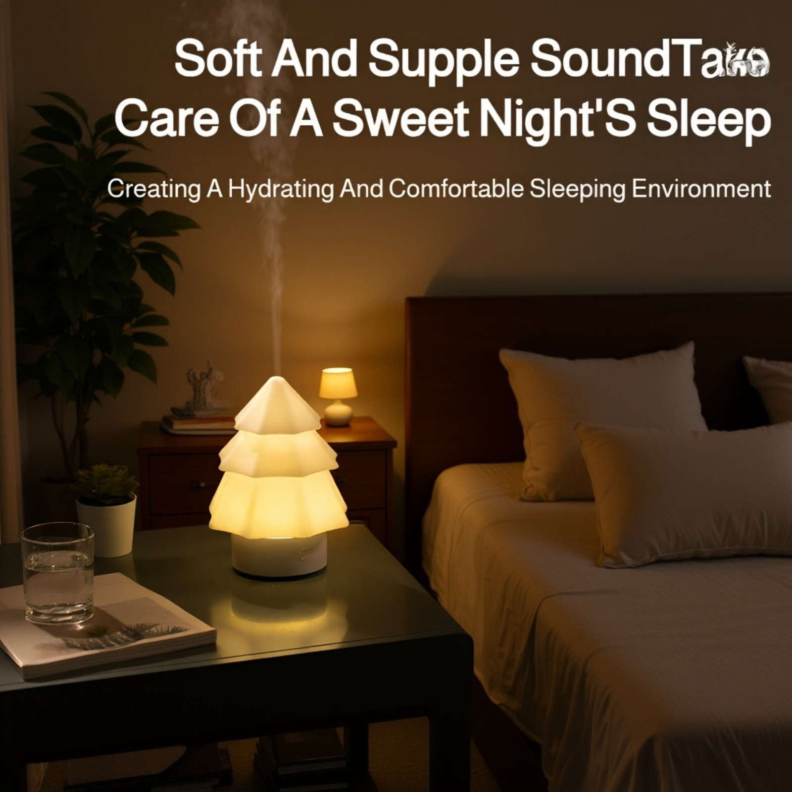 Festive essential oil diffuser shaped like a Christmas tree