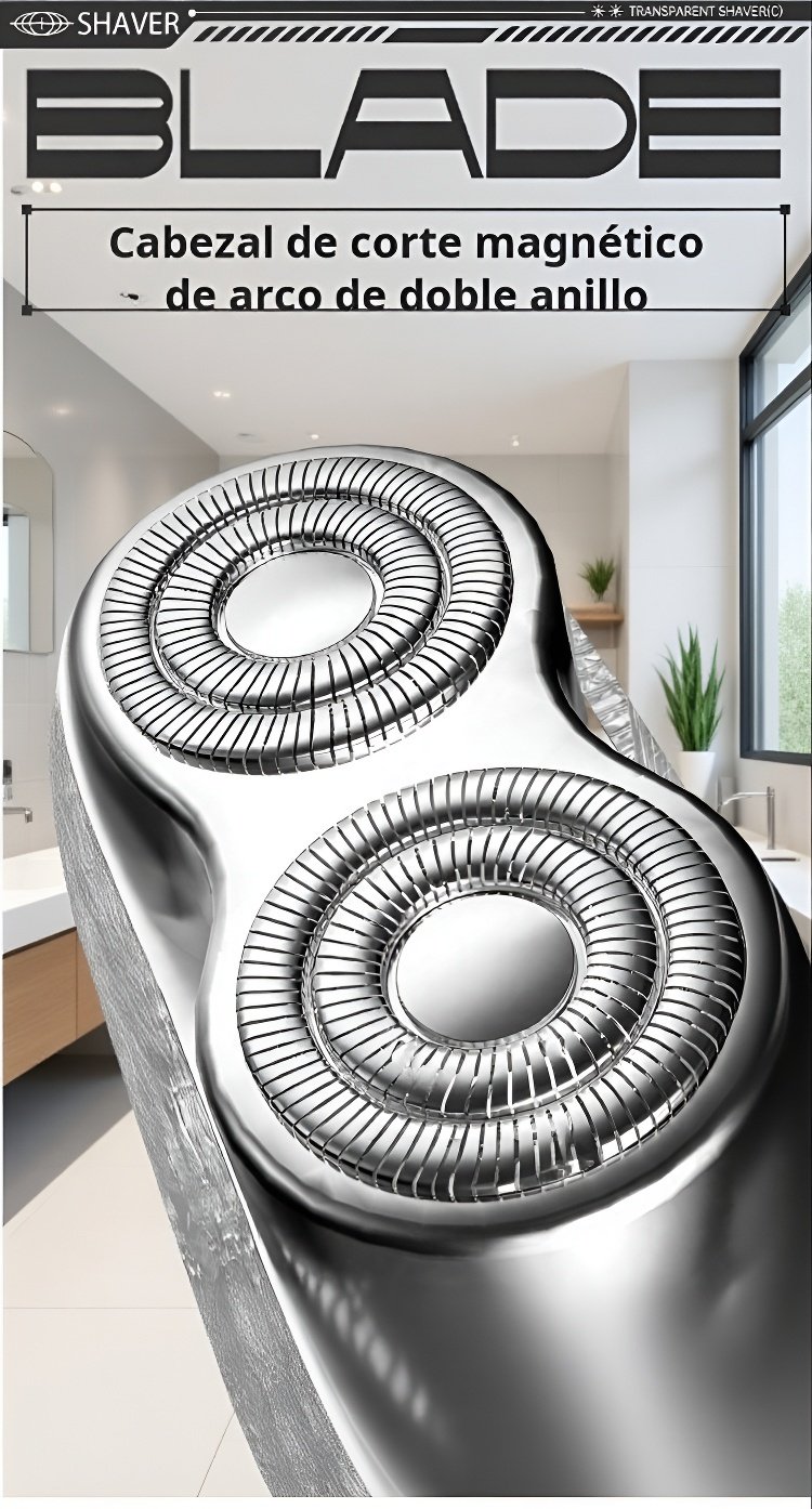Afeitadora portátil de diseño moderno y transparente