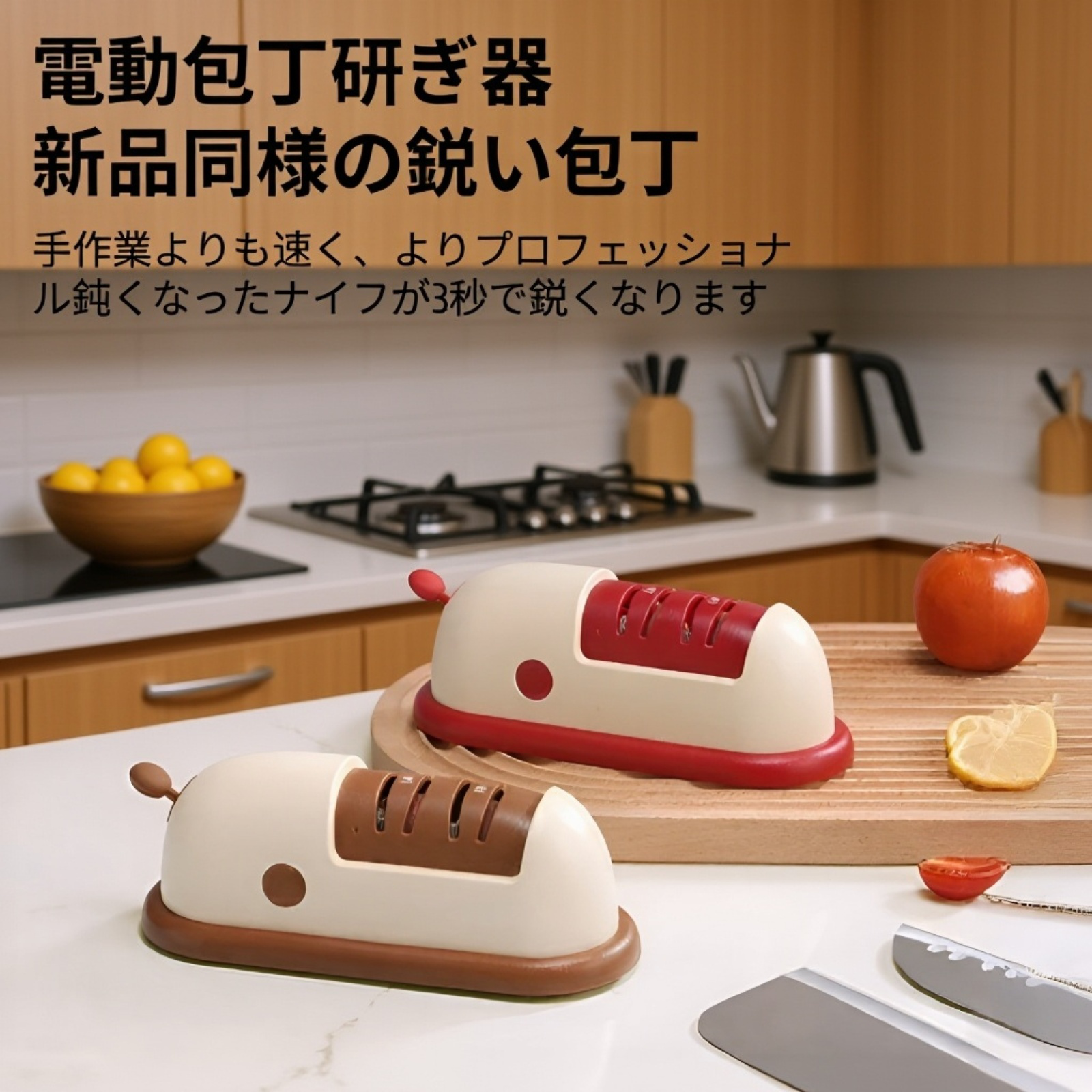 家庭用電動包丁研ぎ器 多機能砥石