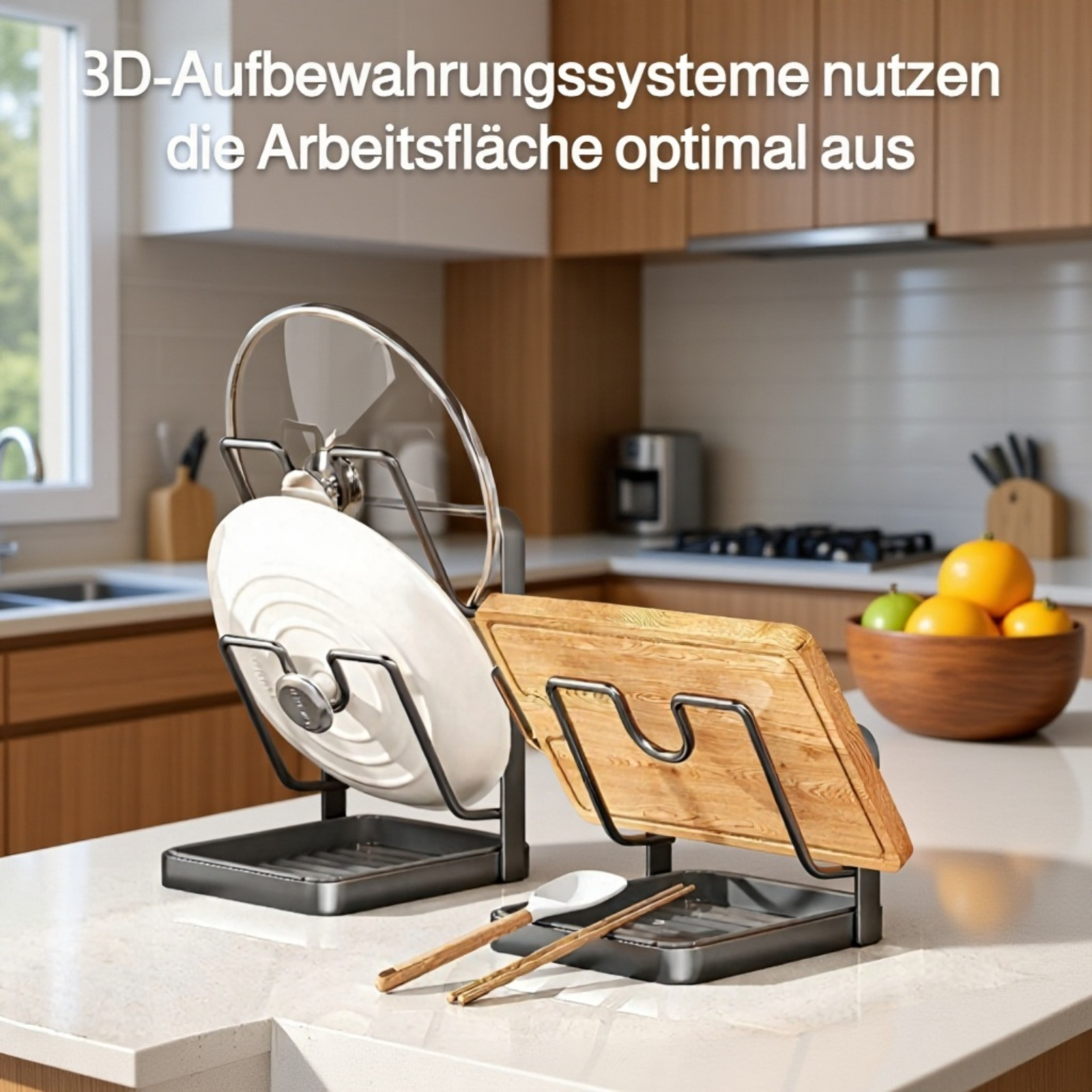 Stabiler und langlebiger Edelstahl Topfdeckelhalter