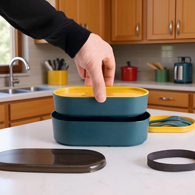  Portable Food-Grade PP School Lunch Box for Students