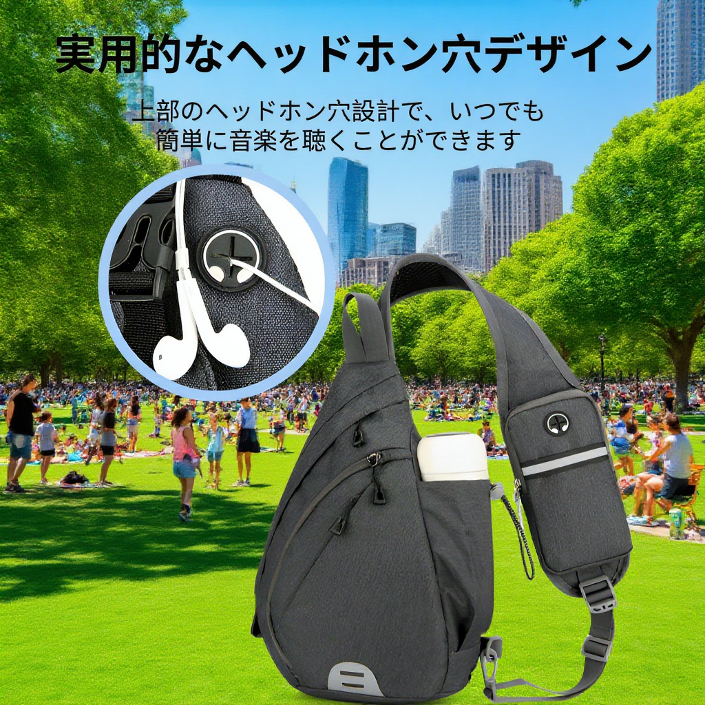 アウトドア向け防水クロスボディバッグ