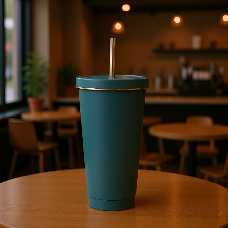 كوب ماء مزدوج الطبقة من الفولاذ المقاوم للصدأ