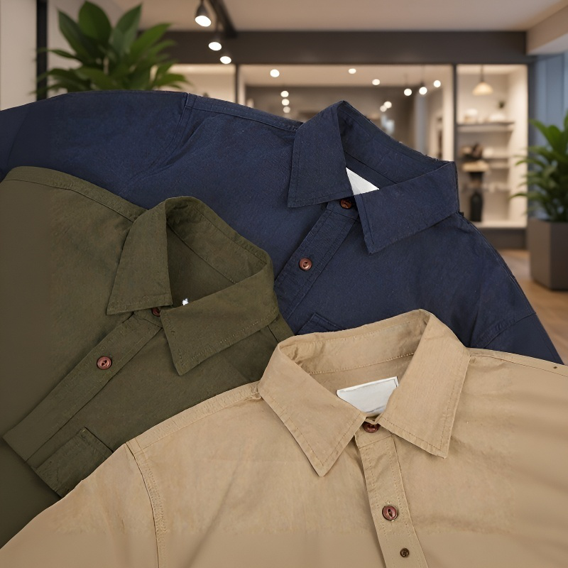 新作無地ヘリンボーン柄メンズエンジニア風日本製ワークウェア長袖シャツ