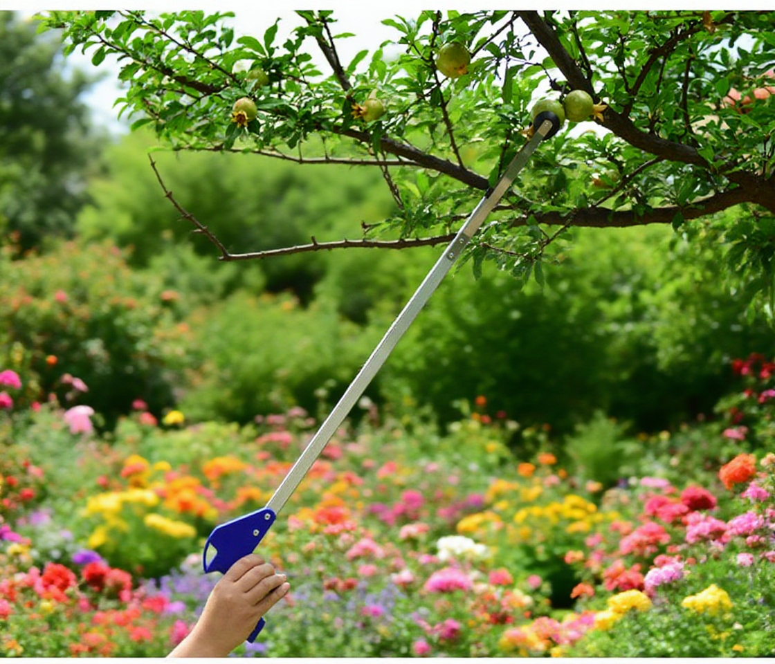 軽量ゴミ拾い器の屋外清掃シーン