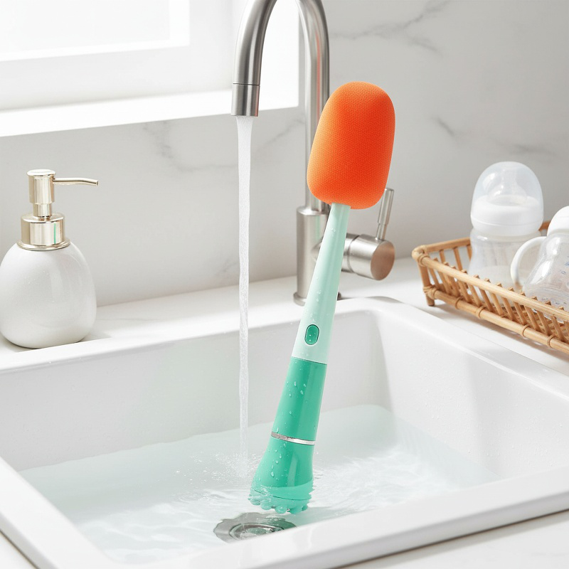 Reusable cleaning brush for mugs, cups, and bottles