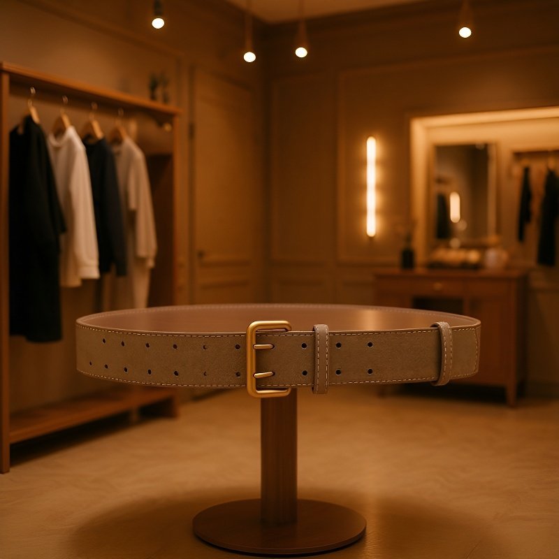  Cinturón de cuero escarchado de doble botonadura para mujer