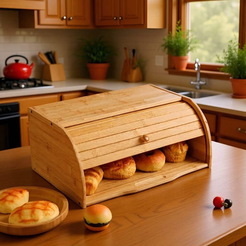 Tragbare Bambus Brotdose aus Holz, mehrstöckig, für die Küche