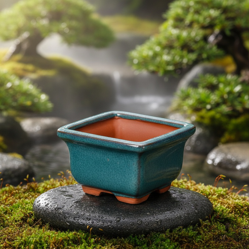 おしゃれな紫色粘土鉢に植えた多肉植物