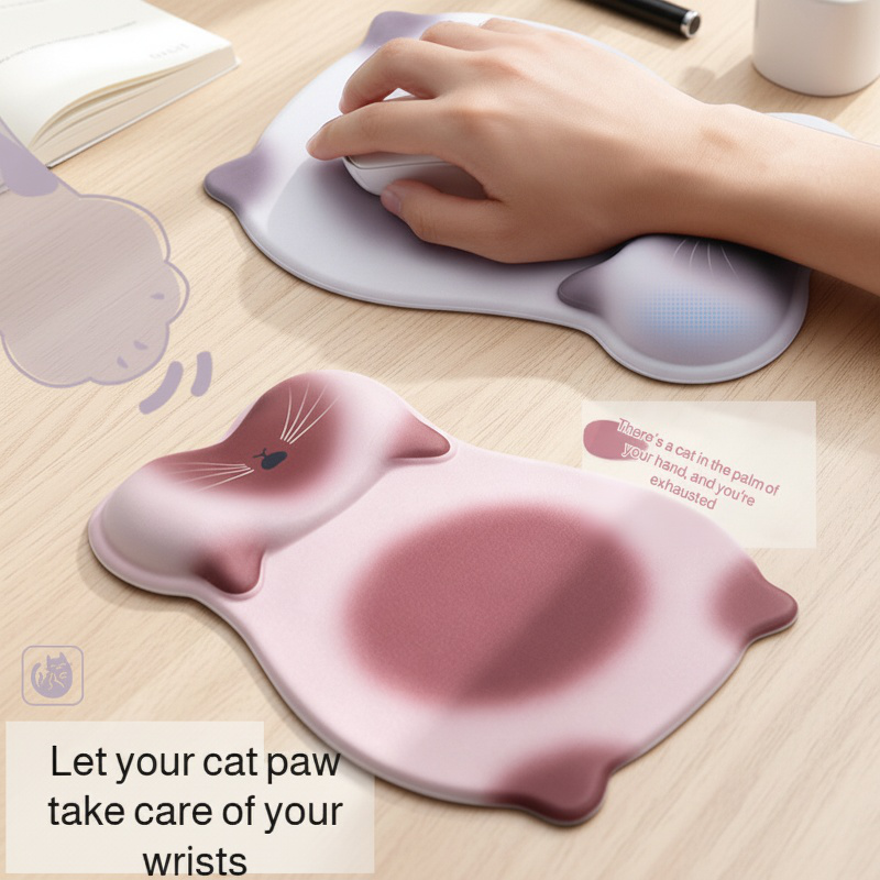 Cat Anti-Slip Silicone Wrist Rest Pad
