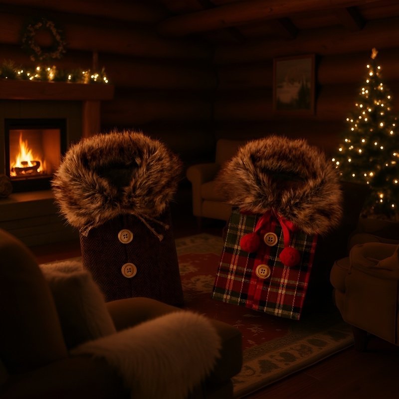 عيد الميلاد زخرفة زجاجة النبيذ الأحمر مجموعة