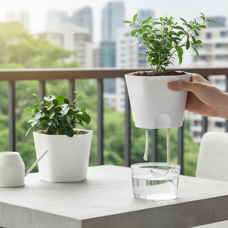 Jardinière auto-arrosante pour plantes d'intérieur