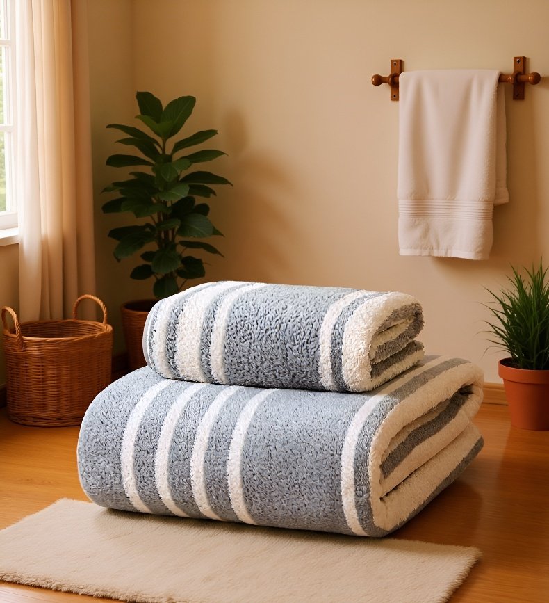 스트라이프 디자인의 고급 타월