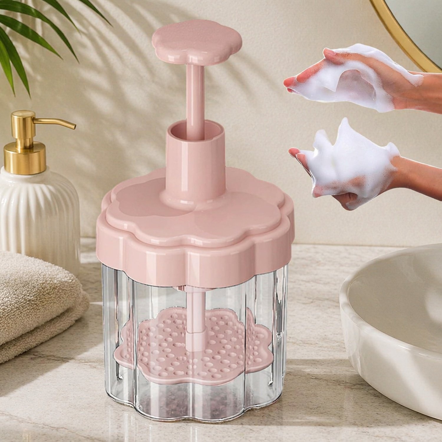 Dispositif manuel de mousse pour nettoyant visage
