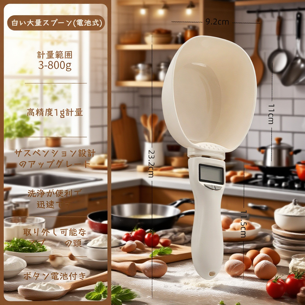 大型スプーン型電子スケール ペットフード計量スプーン