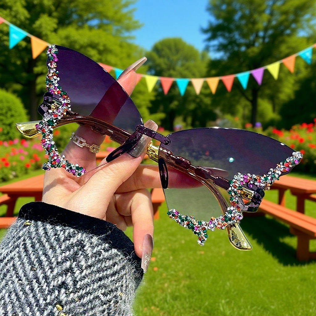 Gafas de sol elegantes con diseño de mariposa