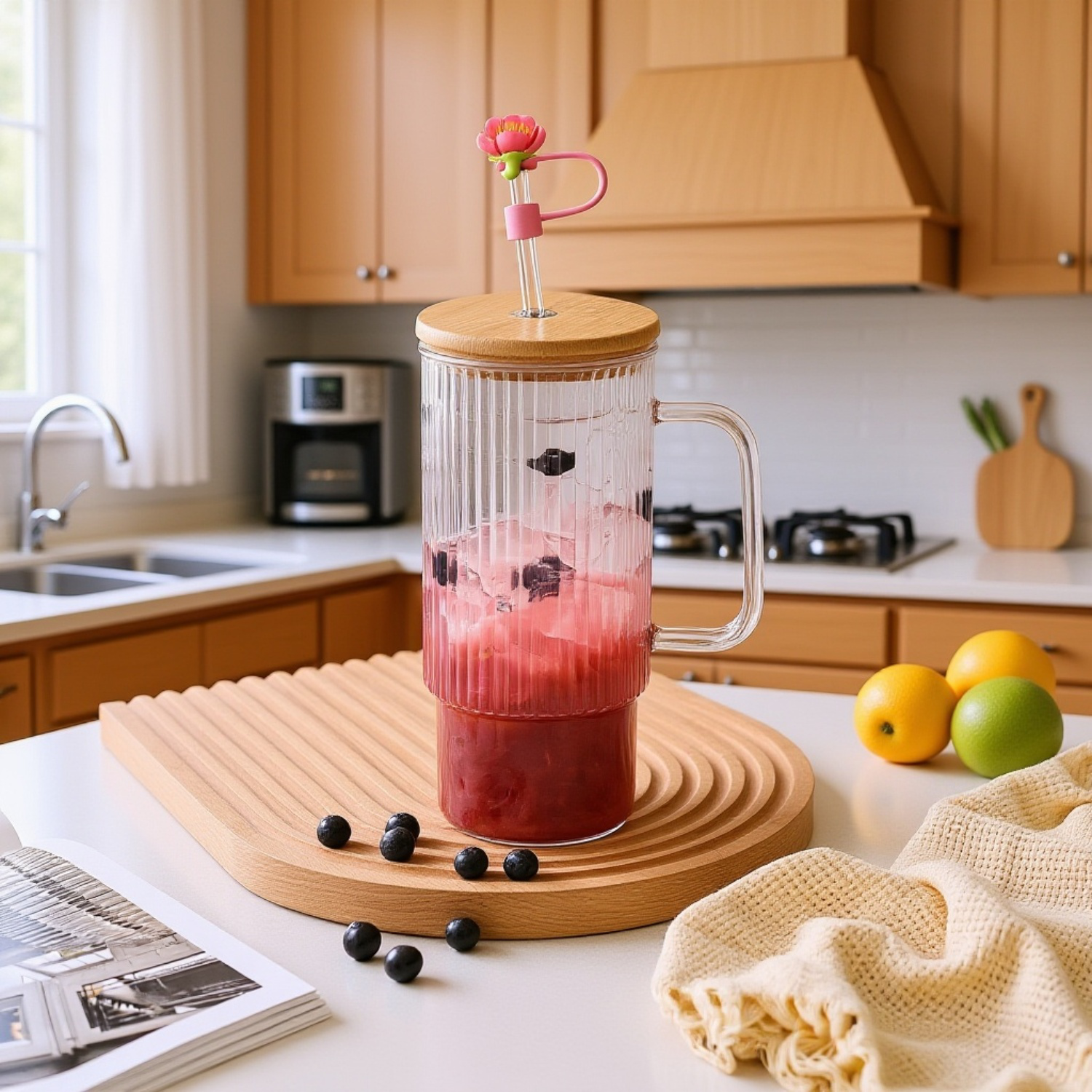 桜柄シリコンストローケース