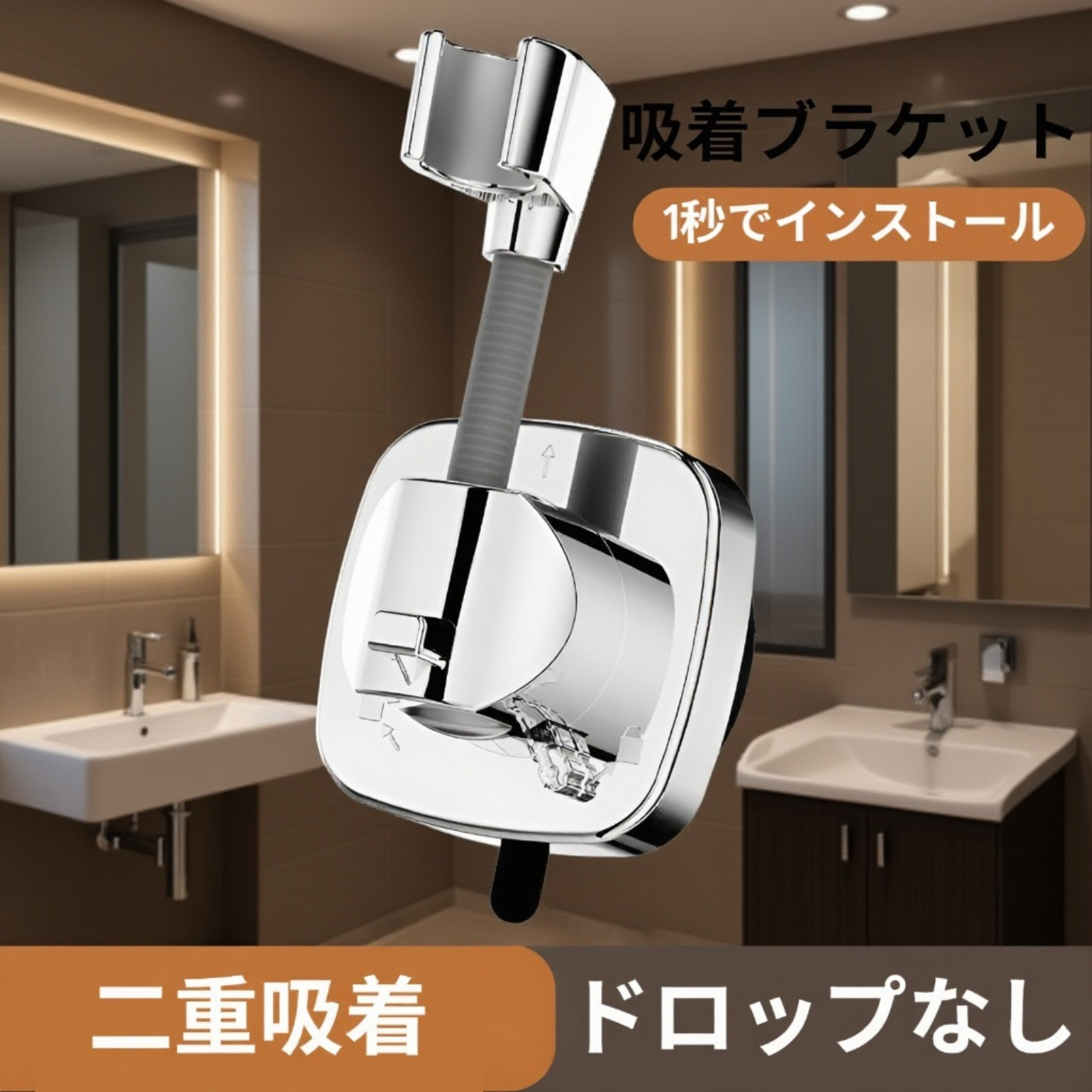 吸盤式シャワーブラケット