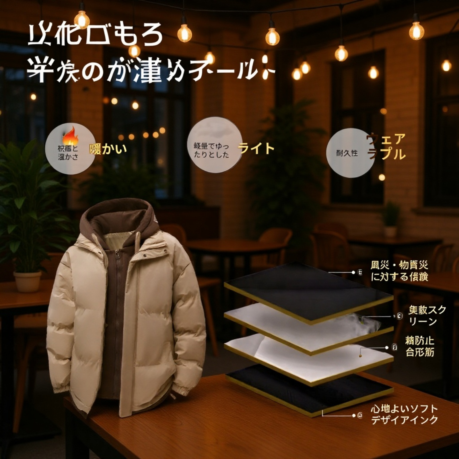 綿入りで保温性抜群のメンズアウター