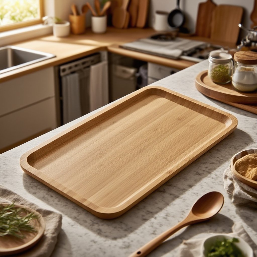 가벼운 사치 빈티지 장방형 실목 과일 쟁반