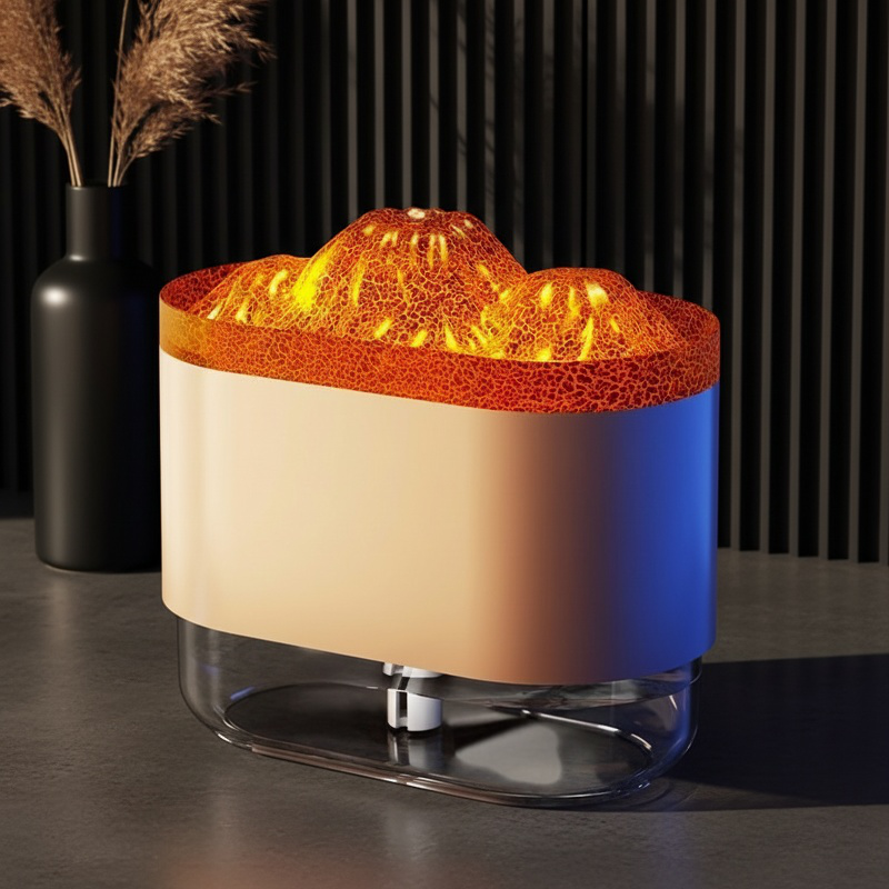Difusor multifuncional de lava volcánica para el hogar, humidificador LED de 7 colores