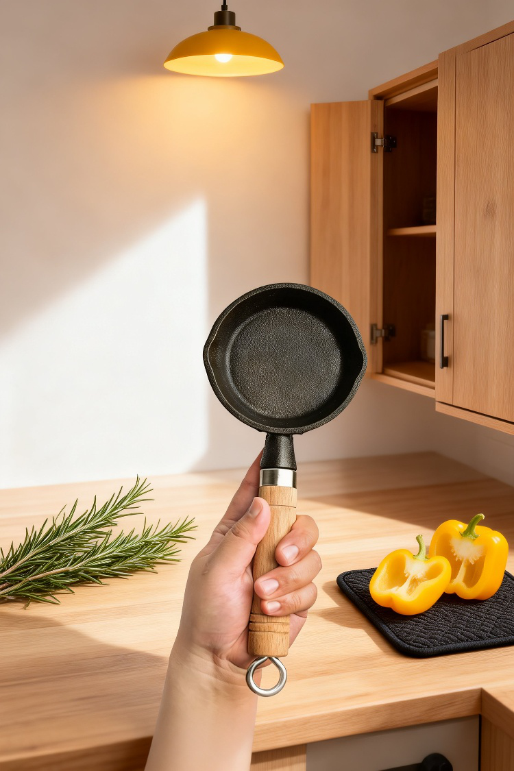 Superficie antiadherente de sartén de hierro fundido