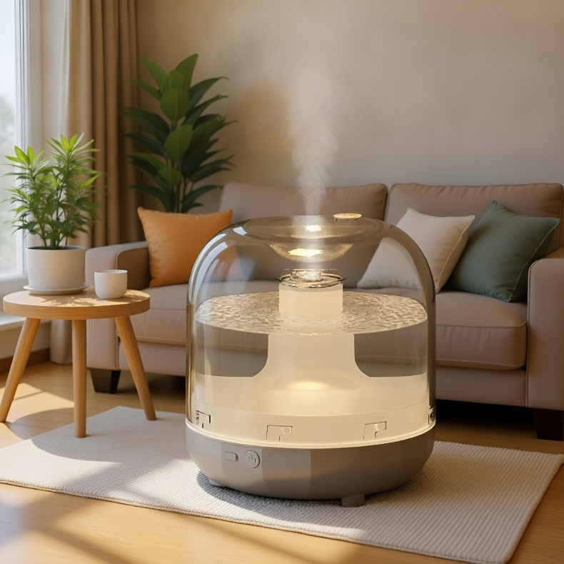 Humidificador silencioso de gran niebla para dormitorio, purificador de aire apto para embarazadas