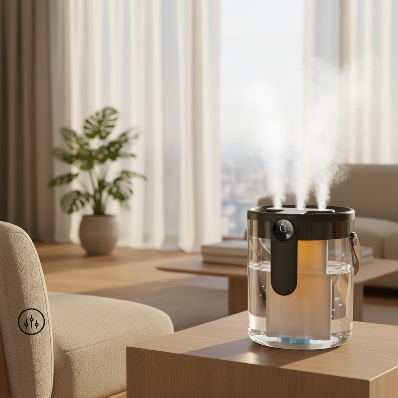 Quiet operation humidifier for bedrooms
