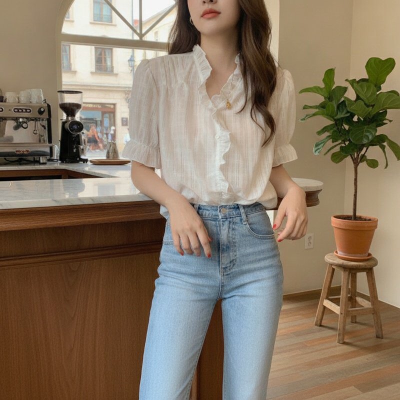 데일리로 입기 좋은 여성 순면 셔츠