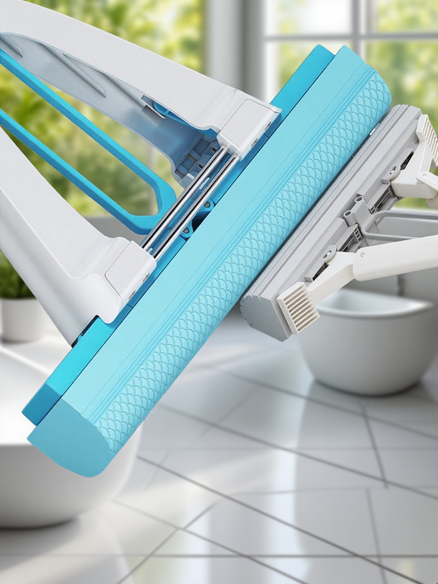 Mop s extra velkou savou hlavou z mikrovláken rybí šupiny