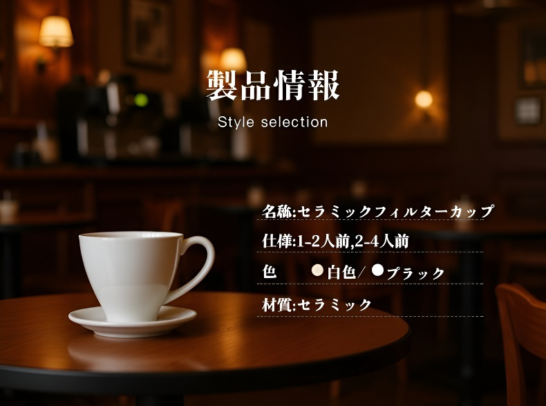 高品質セラミック製コーヒーフィルター