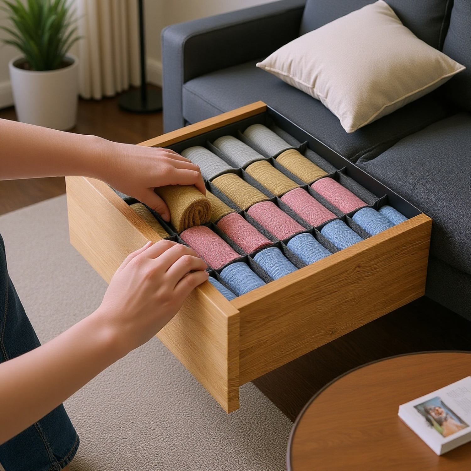 引き出し用布製下着収納ボックス 仕切り整理ケース