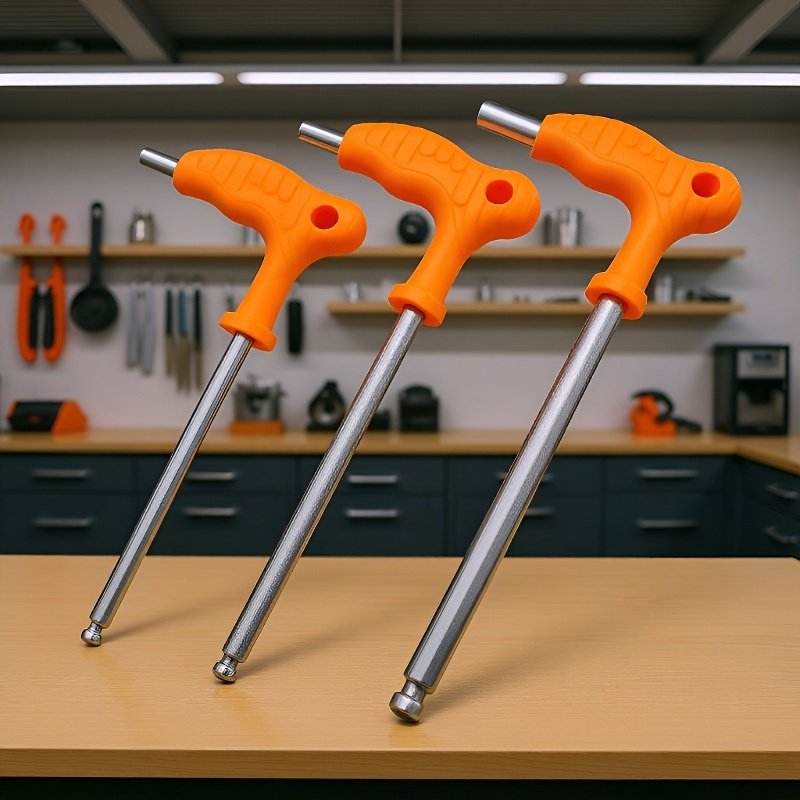 CrV製T字型六角レンチセット（平球頭付）2.5～14mm ソケットレンチ・ドライバー用