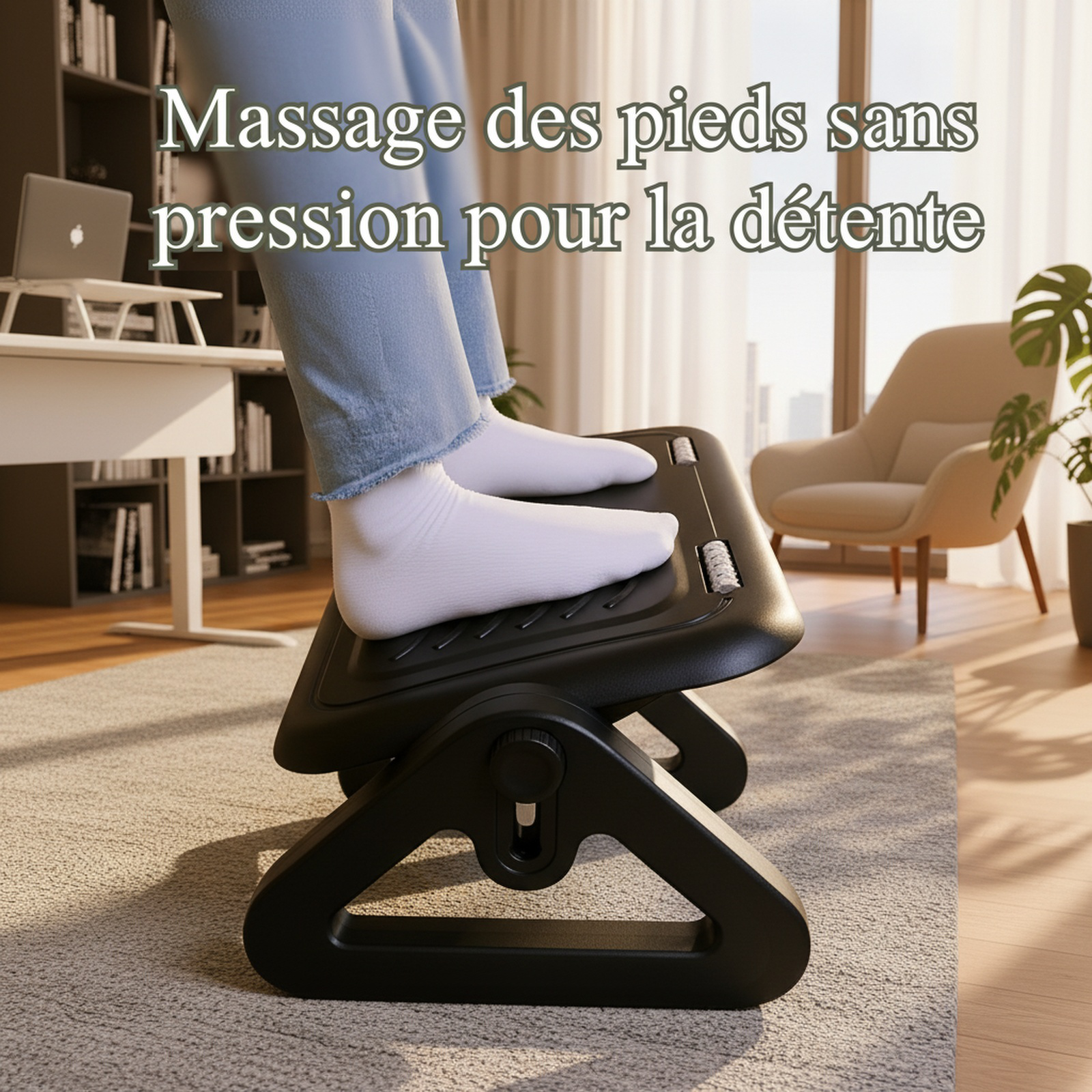 Tabouret repose-pieds massant réglable