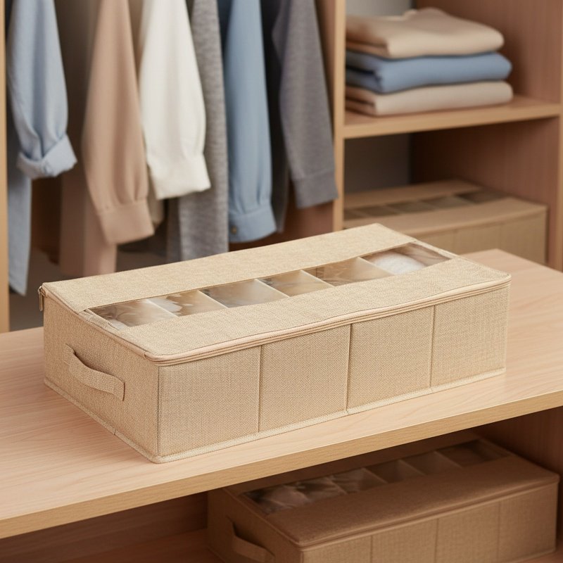 Large capacity under-bed storage for seasonal clothes