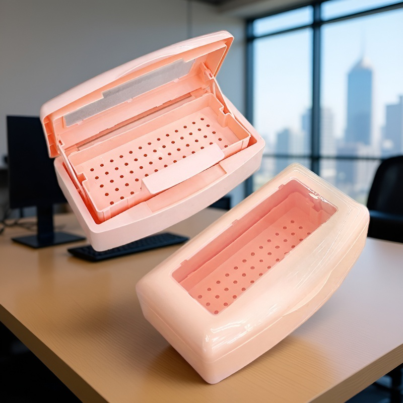 Caja de almacenamiento para desinfección de uñas de gran capacidad