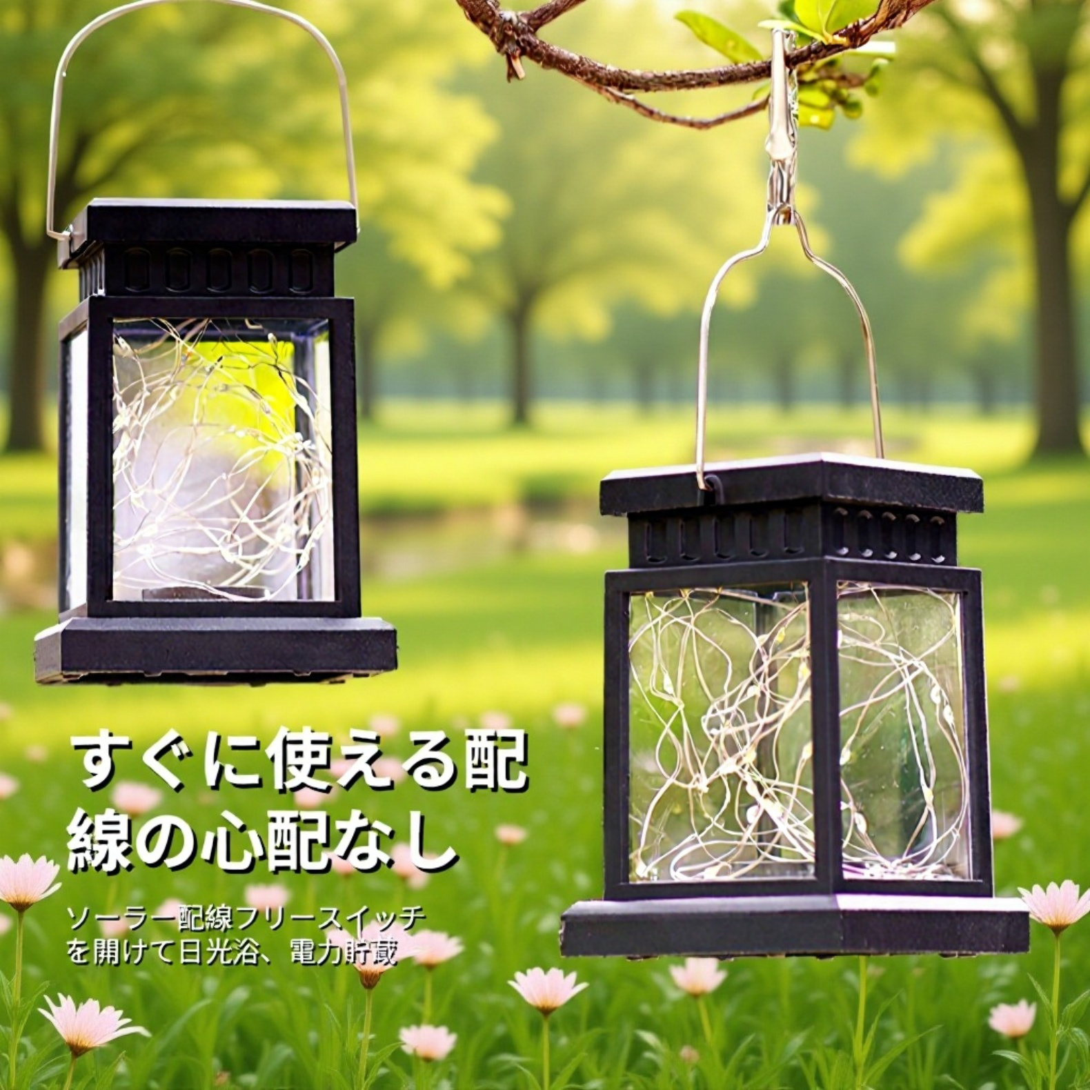 屋外用ソーラーライト 家庭用レトロ庭園・バルコニー防水LEDランプ