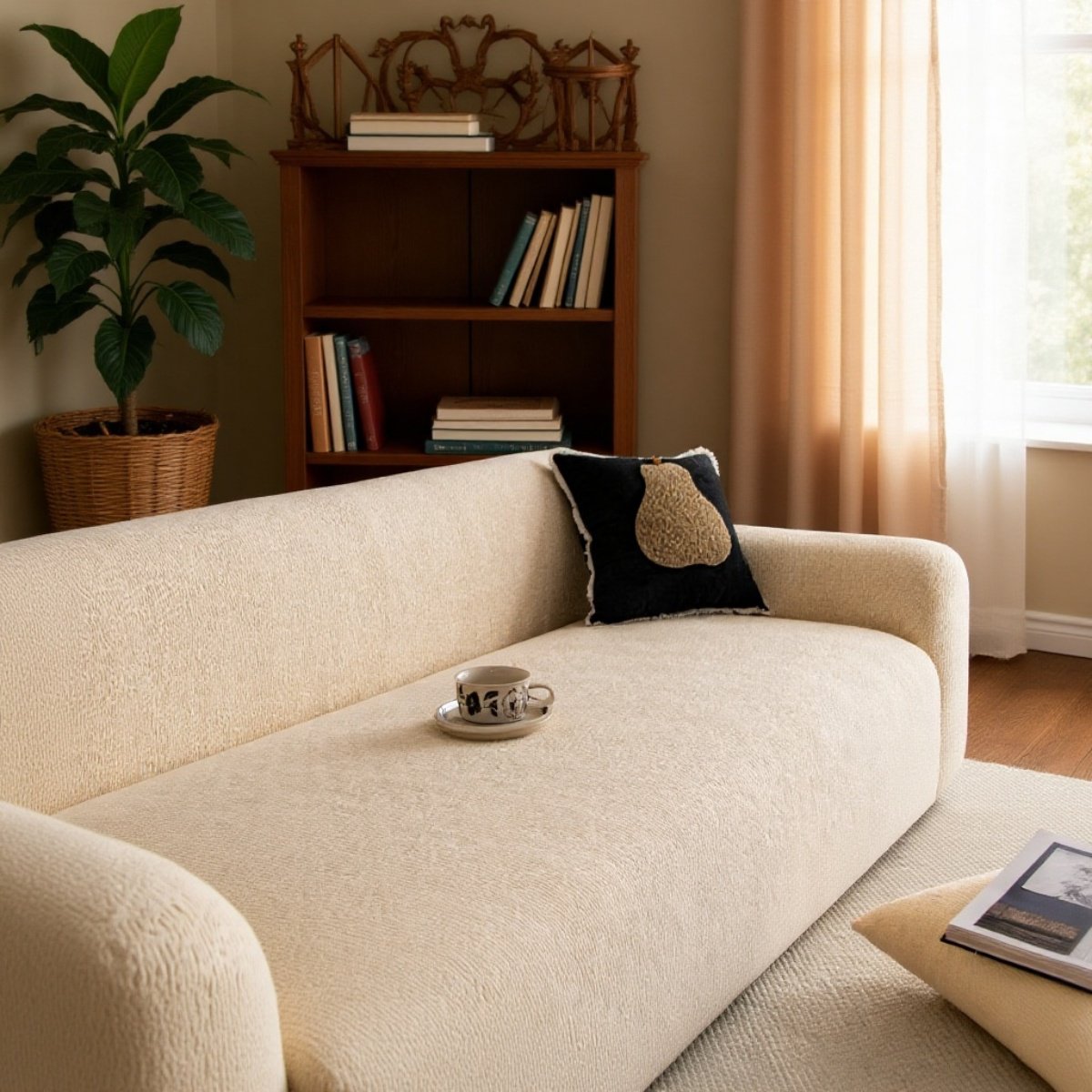 Cubierta para sofá de felpa gruesa japonesa, antiarañazos de gatos, para otoño e invierno