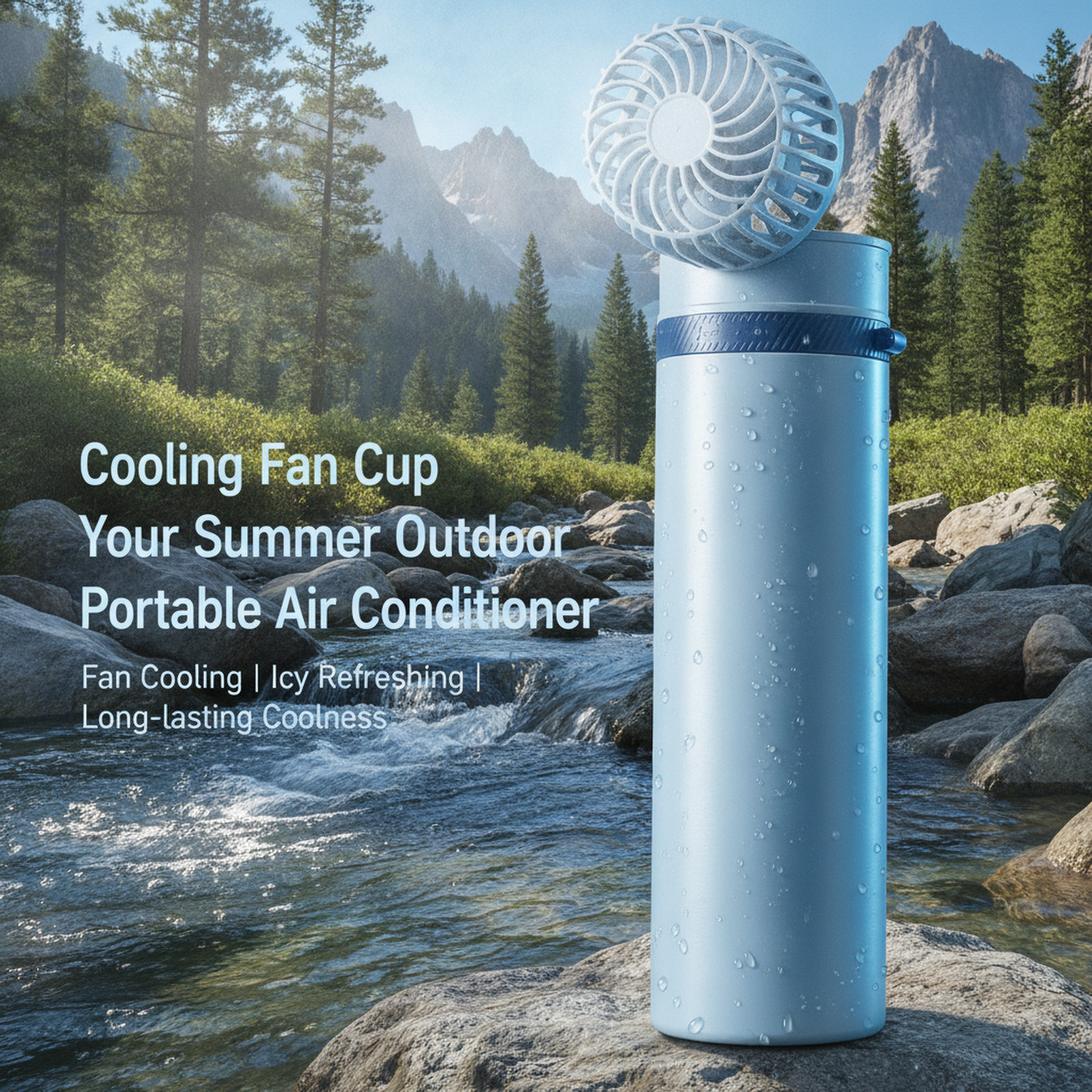 Outdoor Portable Mini Fan & Ice Cup