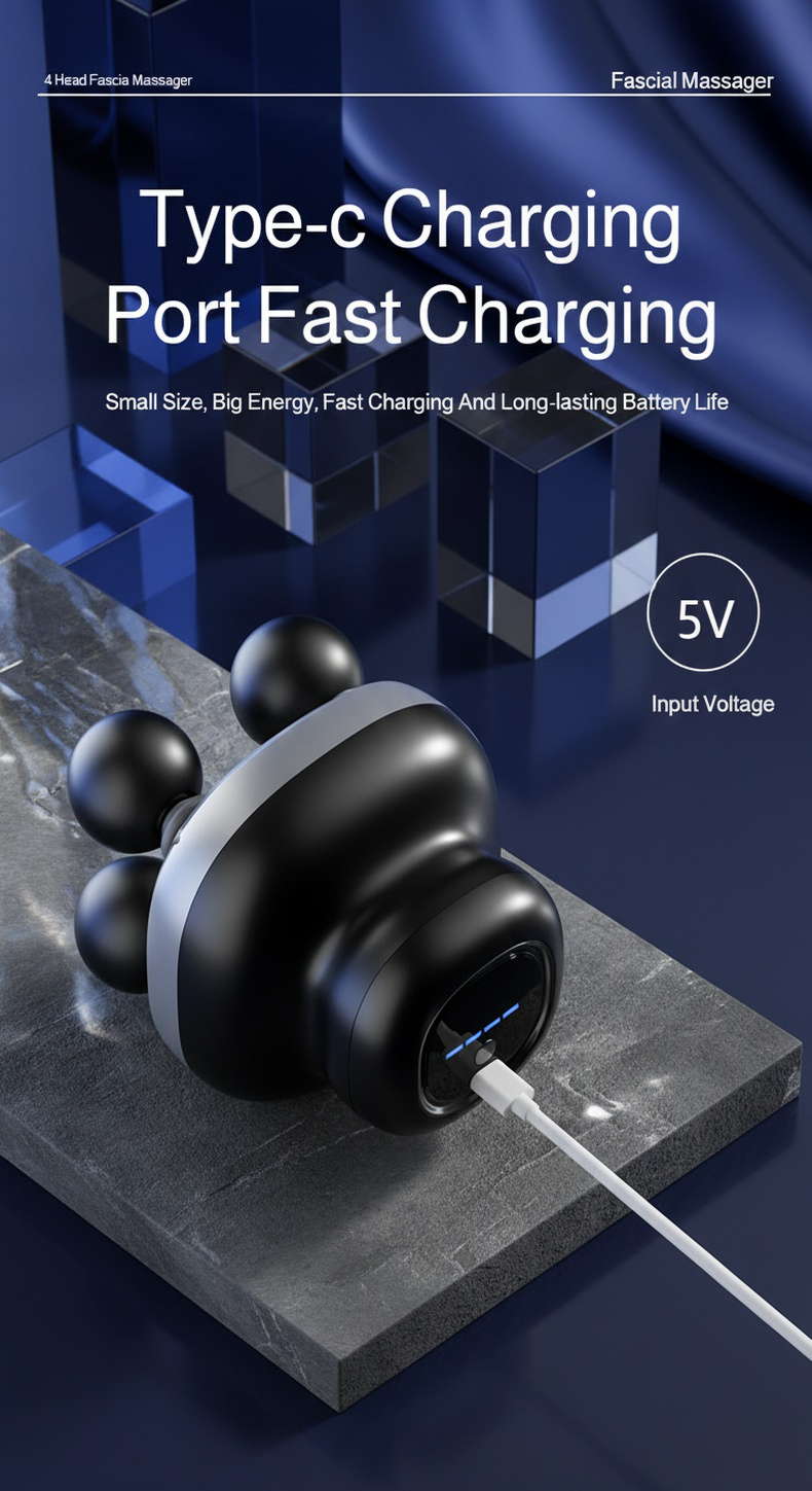 Powerful four-head massager for full body relaxation