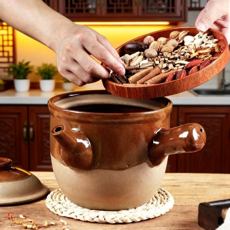 Traditional medicine pot, earthenware, Chinese medicine casserole, health-preserving, high-temperatu