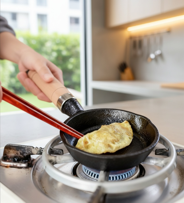Mini cast iron oil pot for sizzling noodles