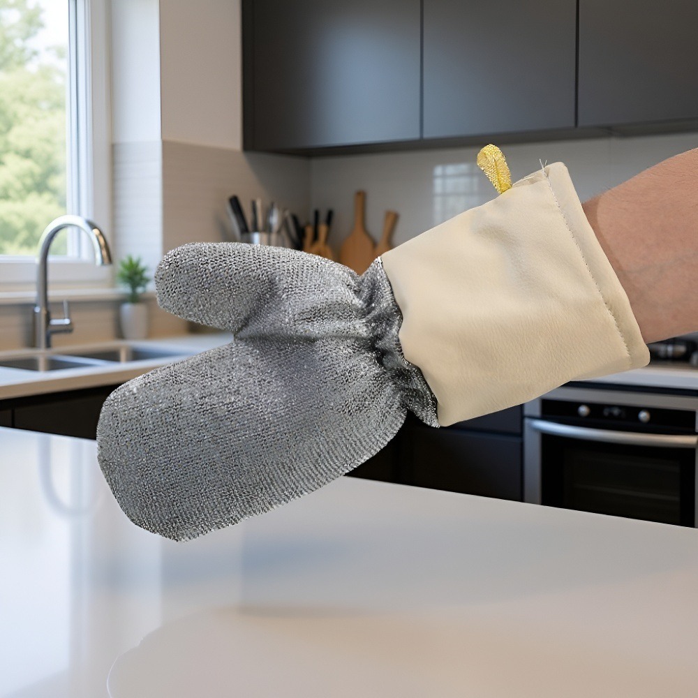 シルバー糸入り耐久洗浄手袋 食器洗い・清掃用（ロングタイプ）