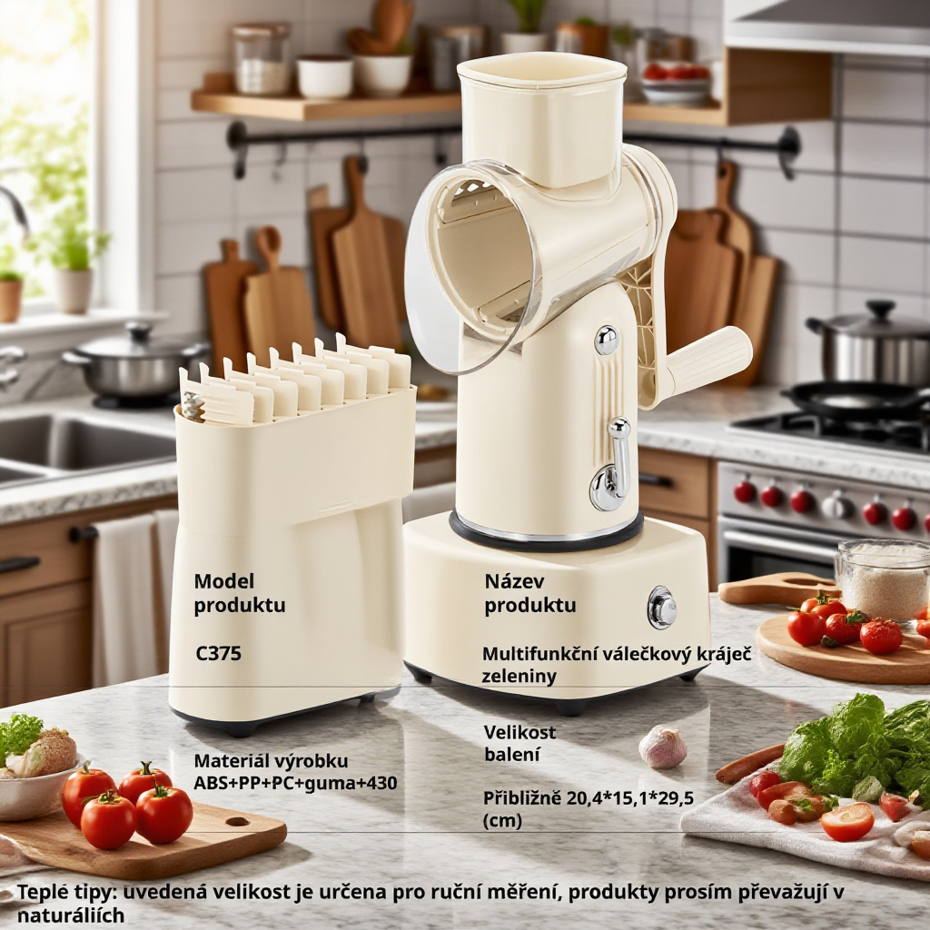 Praktický kráječ na brambory s klikovým mechanismem